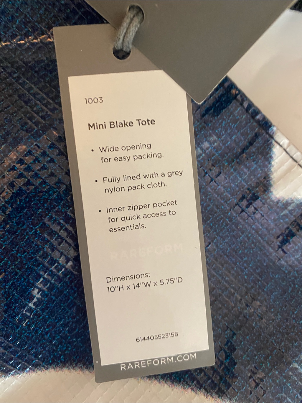 Rareform Mini Blake Tote Nwt Blues White Recycled Billboard — image 5 of 8